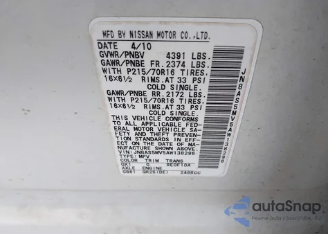 2010 Nissan Rogue S from USA, damaged, VIN JN8AS5MV5AW138296